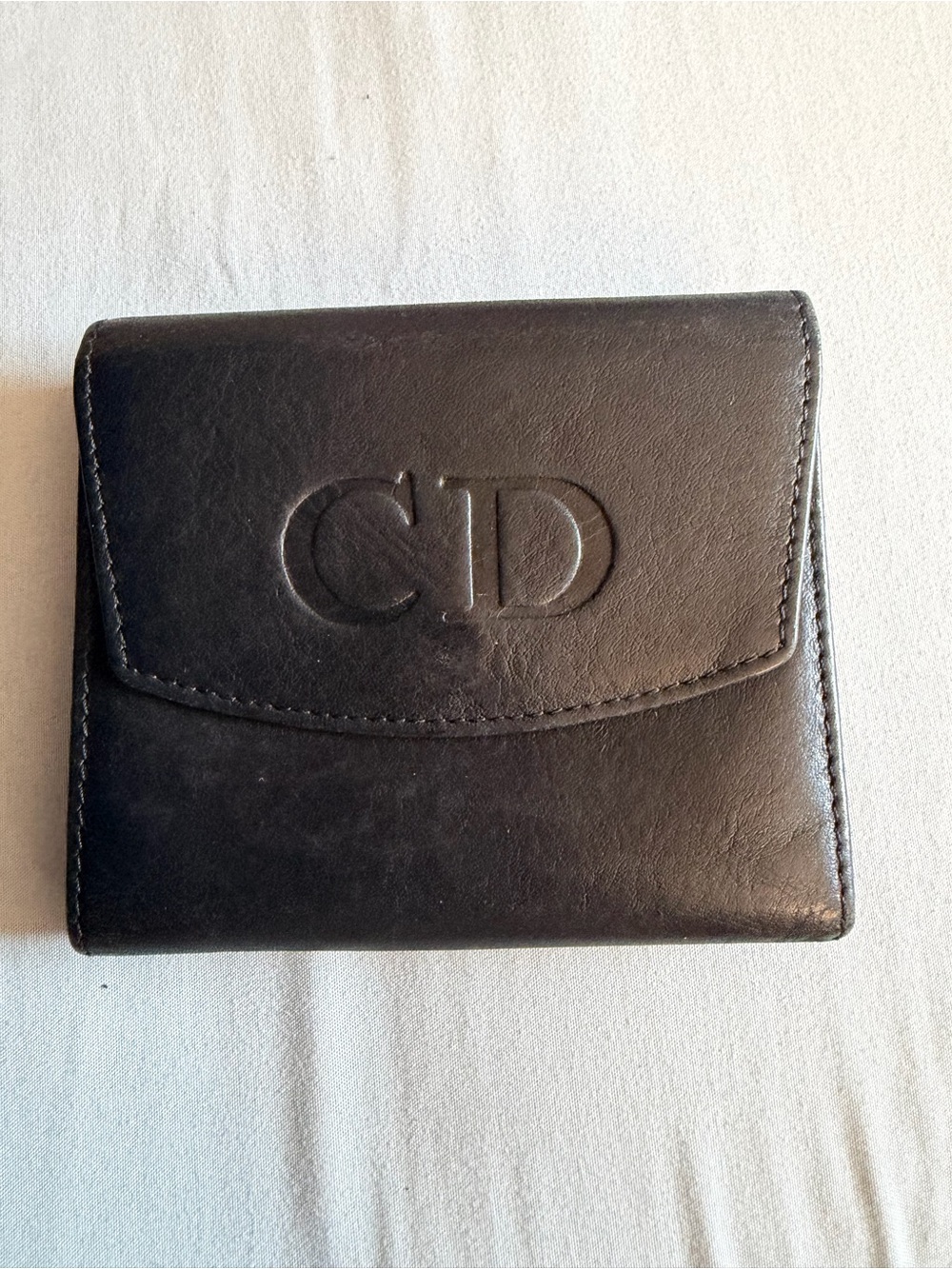 Dior Black Embossed CD Leather Wallet